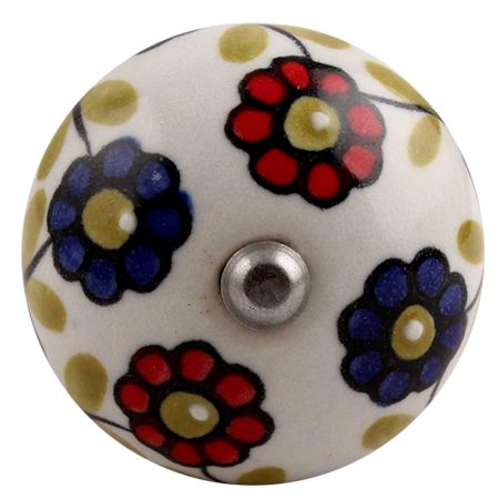 Blue Red Sunflower Ceramic Wine Stopper